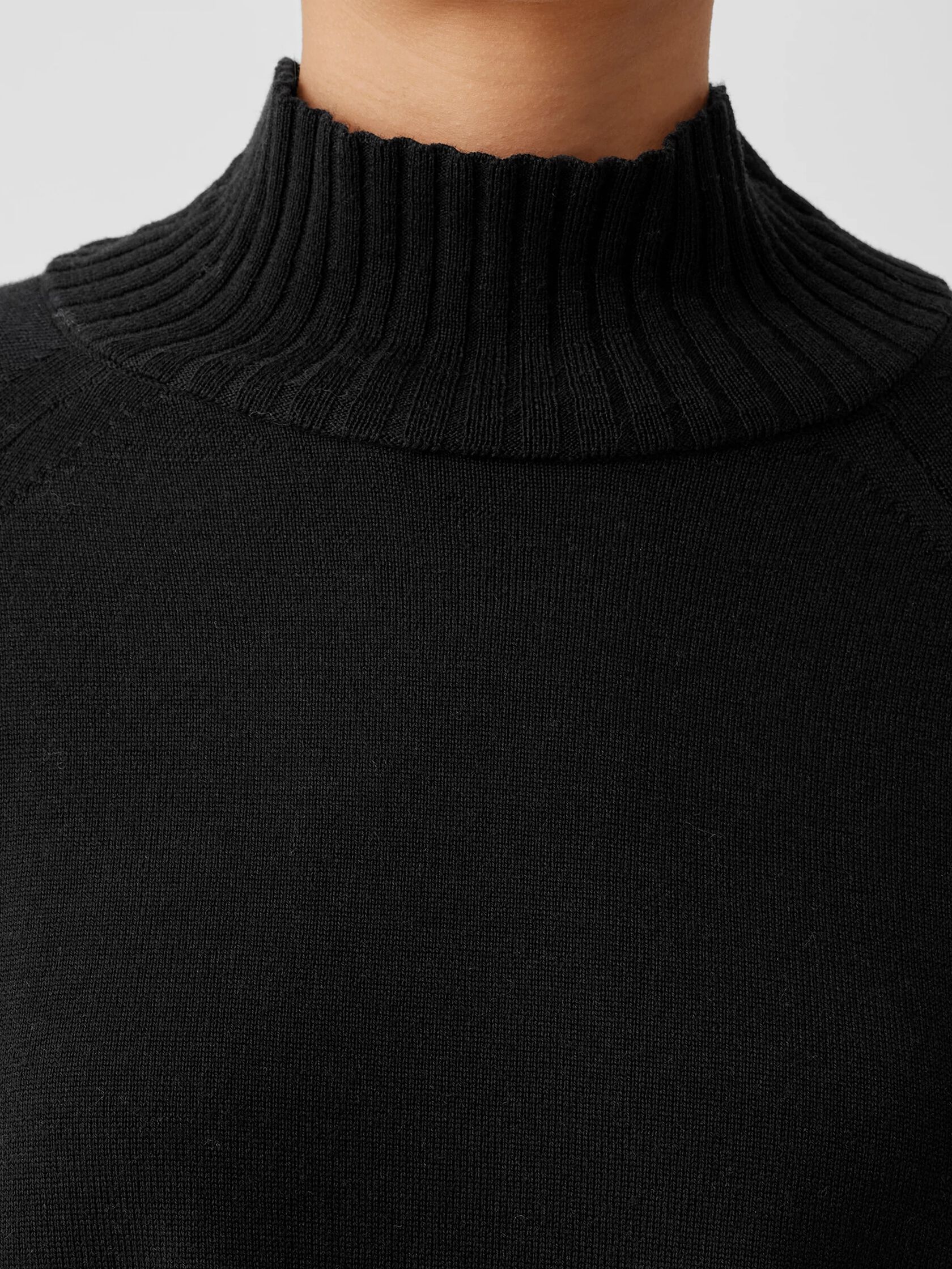 Merino Jersey Turtleneck Top in Regenerative Wool