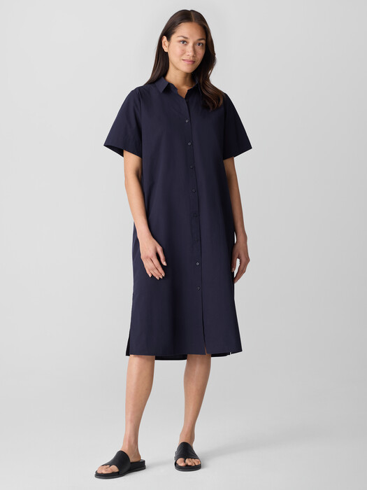eileen fisher shirt dress Organic-Cotton Poplin Shirtdress in our breezy Organic Linen. Striped Organic Linen Crinkle Shirtdress