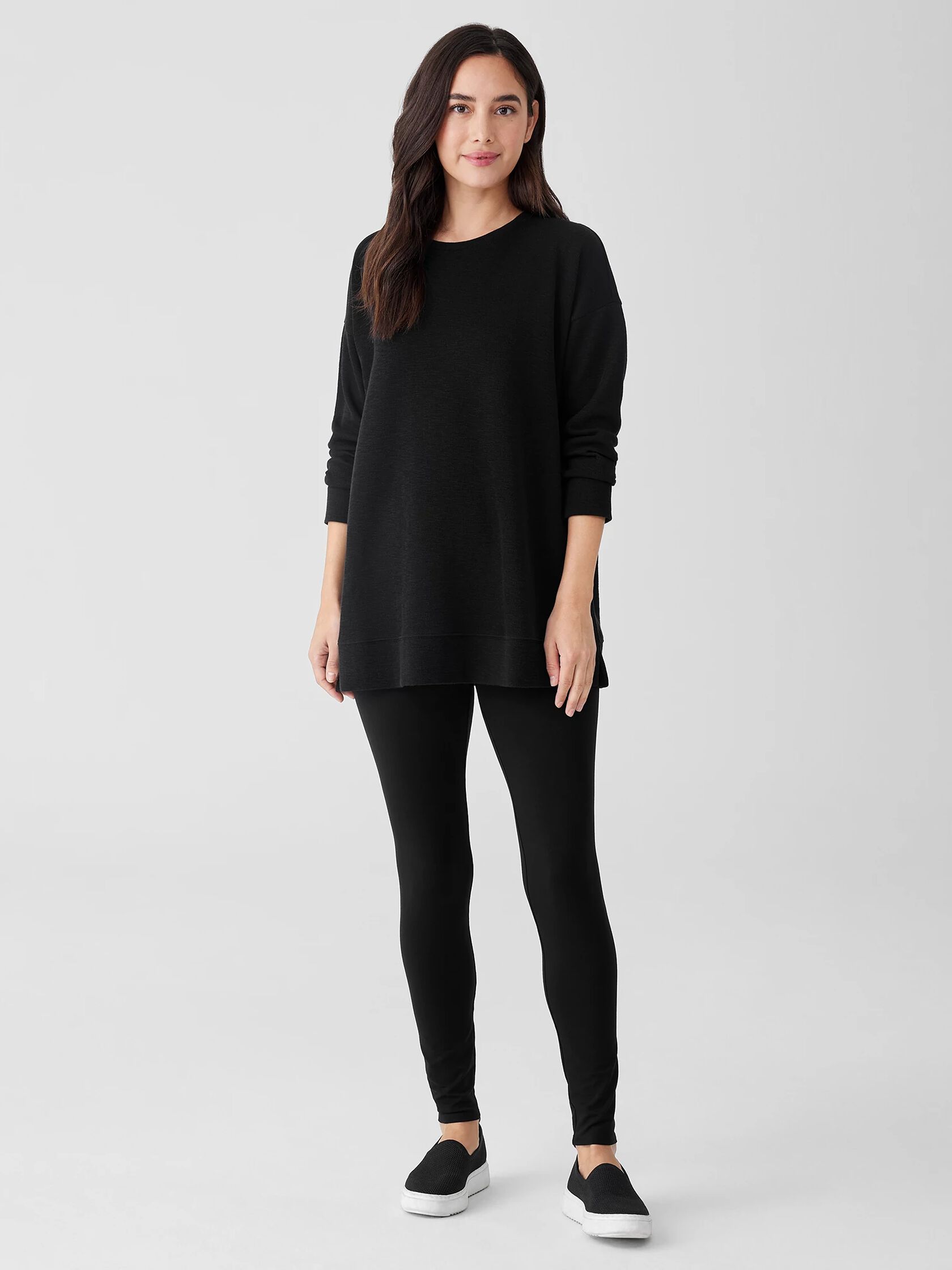 Organic Cotton Slubby Rib Knit Crew Neck Top