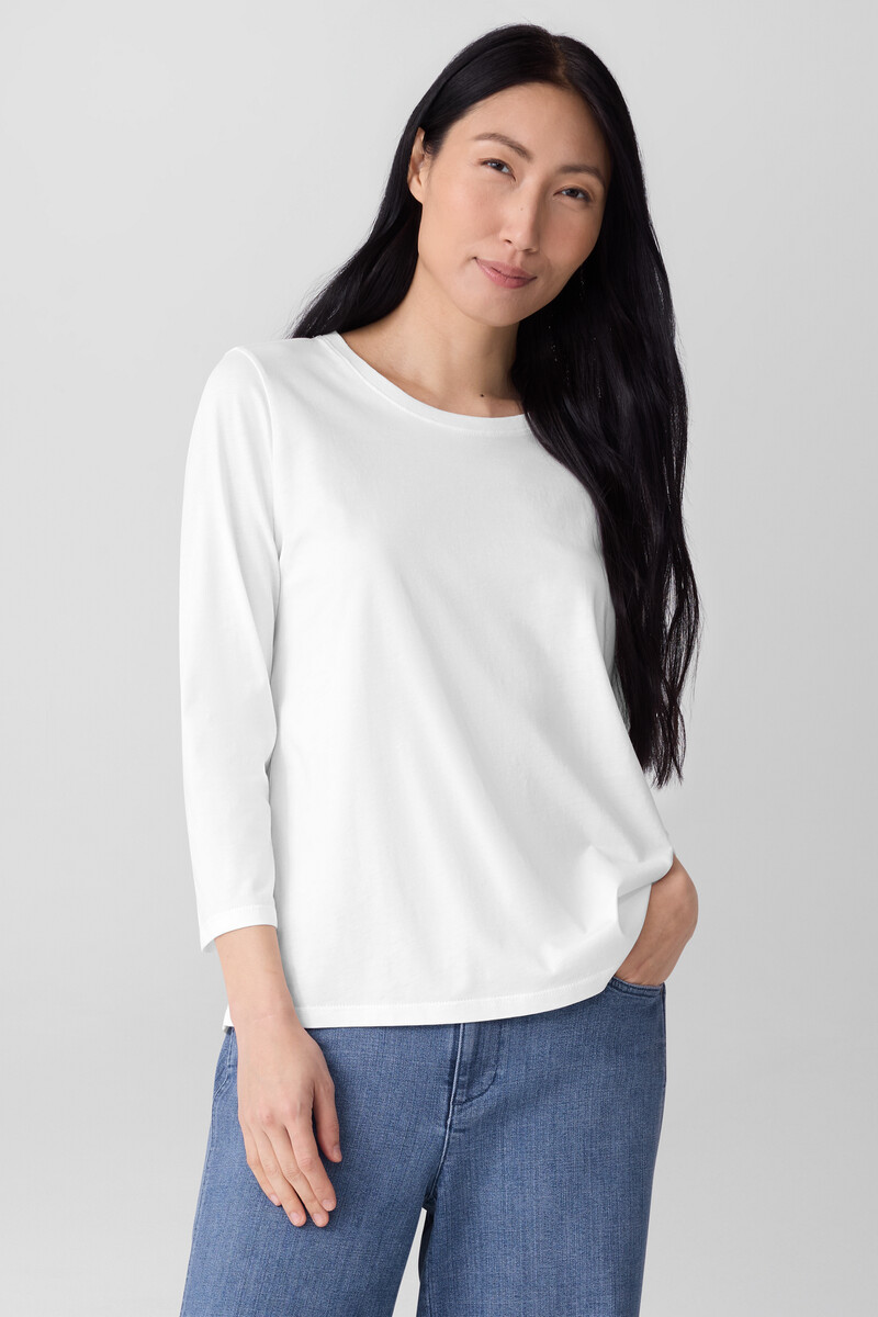 Organic Pima Cotton Jersey 3/4-Sleeve Tee Organic Pima Cotton Jersey 3/4-Sleeve Tee
