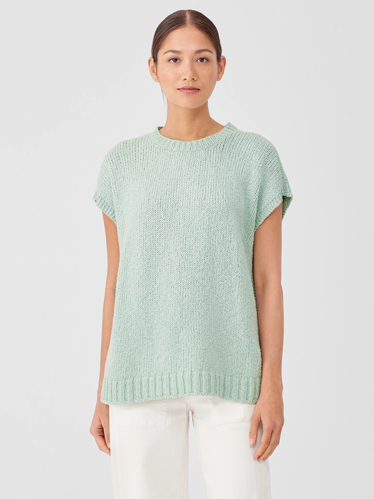 Peruvian Organic Cotton Crimp Crew Neck Top