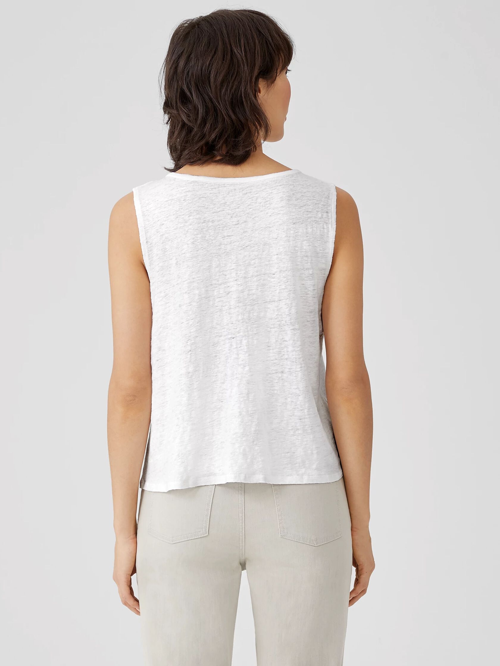 Organic Linen Jersey Round Neck Shell