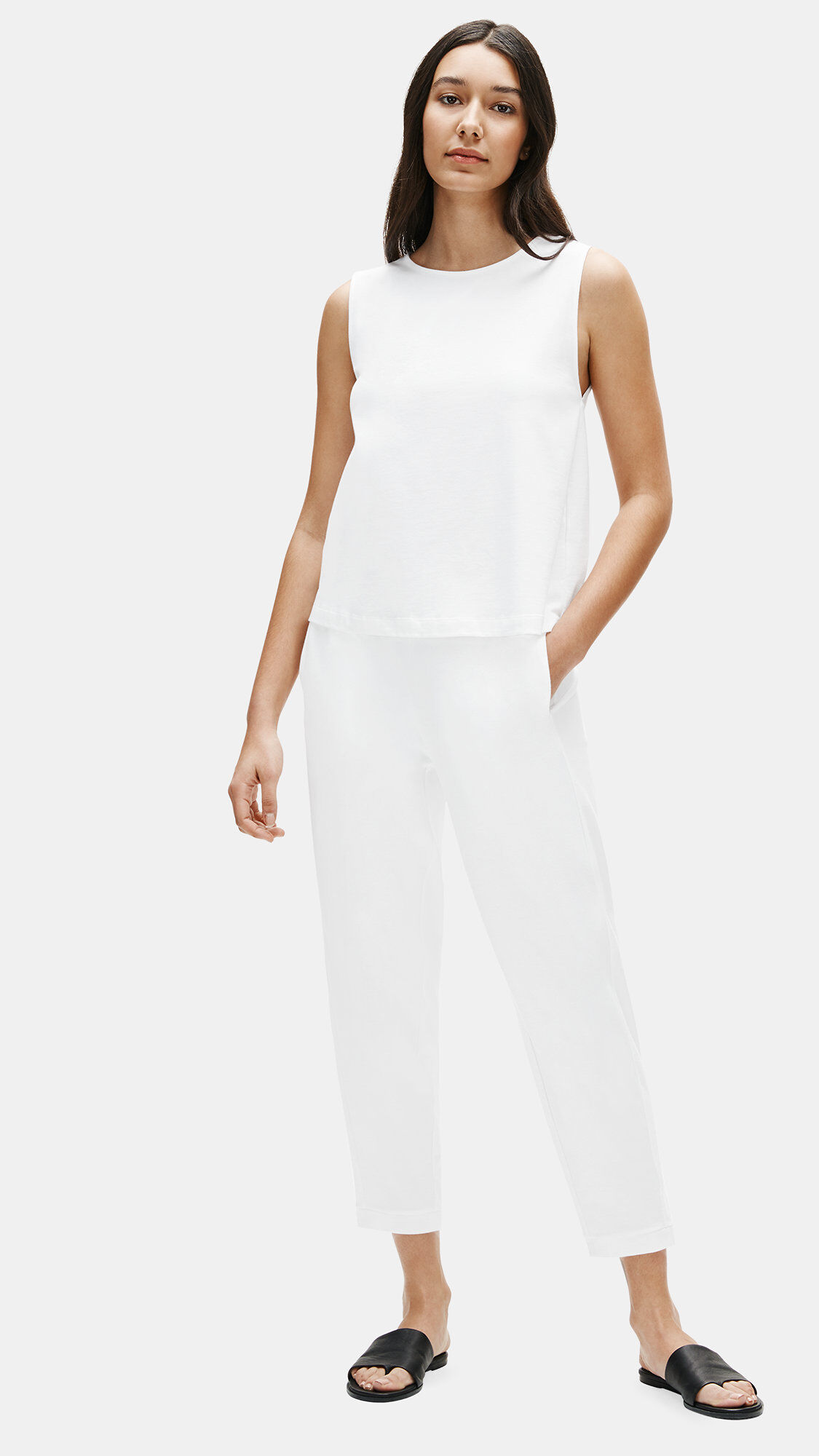 Eileen fisher cotton stretch jersey shell hotsell