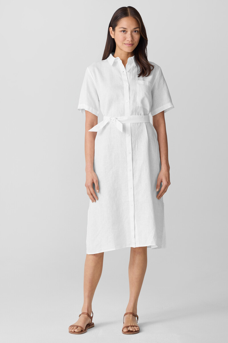 Organic Linen Classic Collar Shirtdress Organic Linen Classic Collar Shirtdress