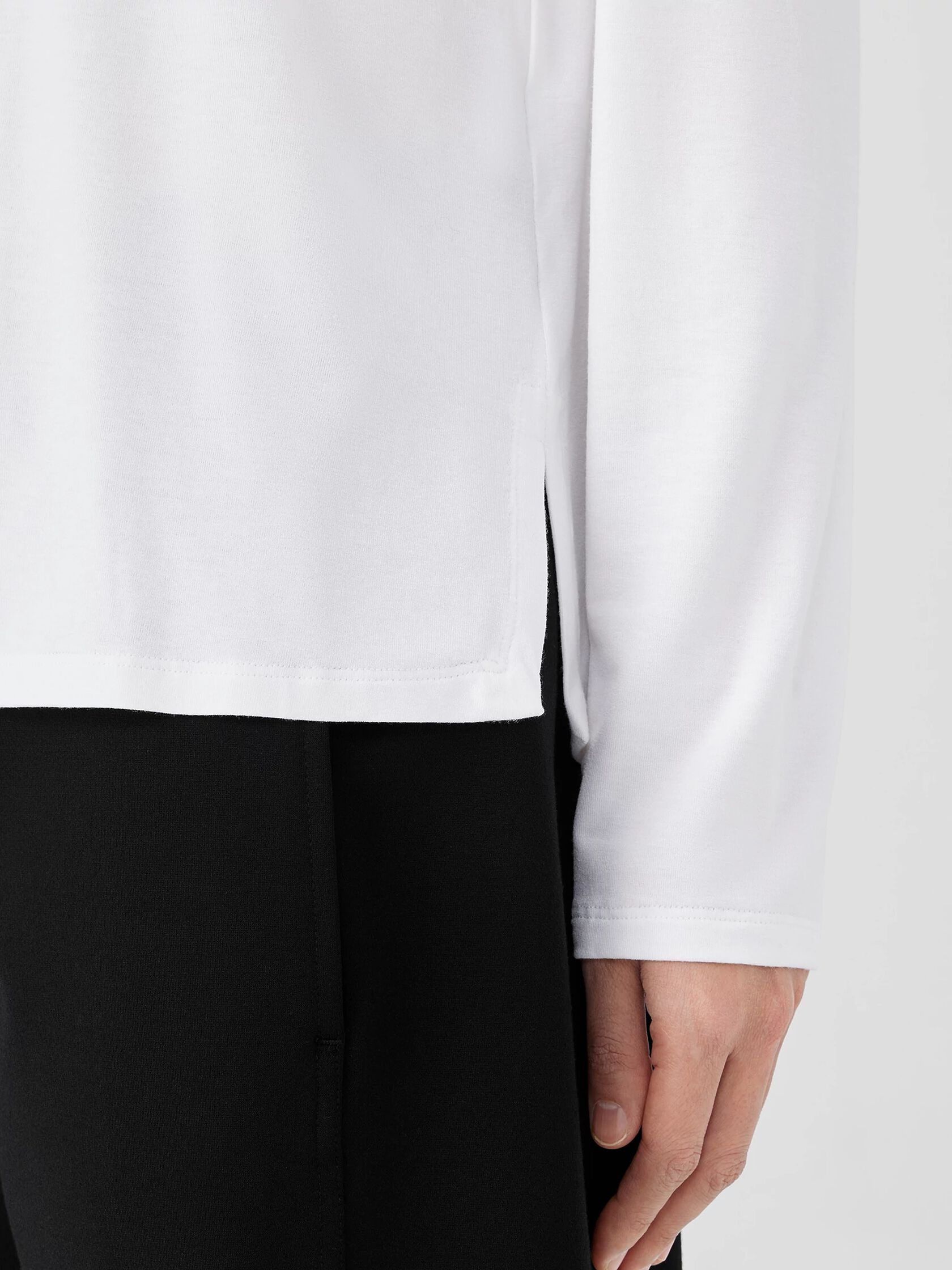 Stretch Jersey Knit Crew Neck Top