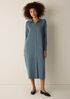 Stretch Jersey Knit Classic Collar Oval Dress