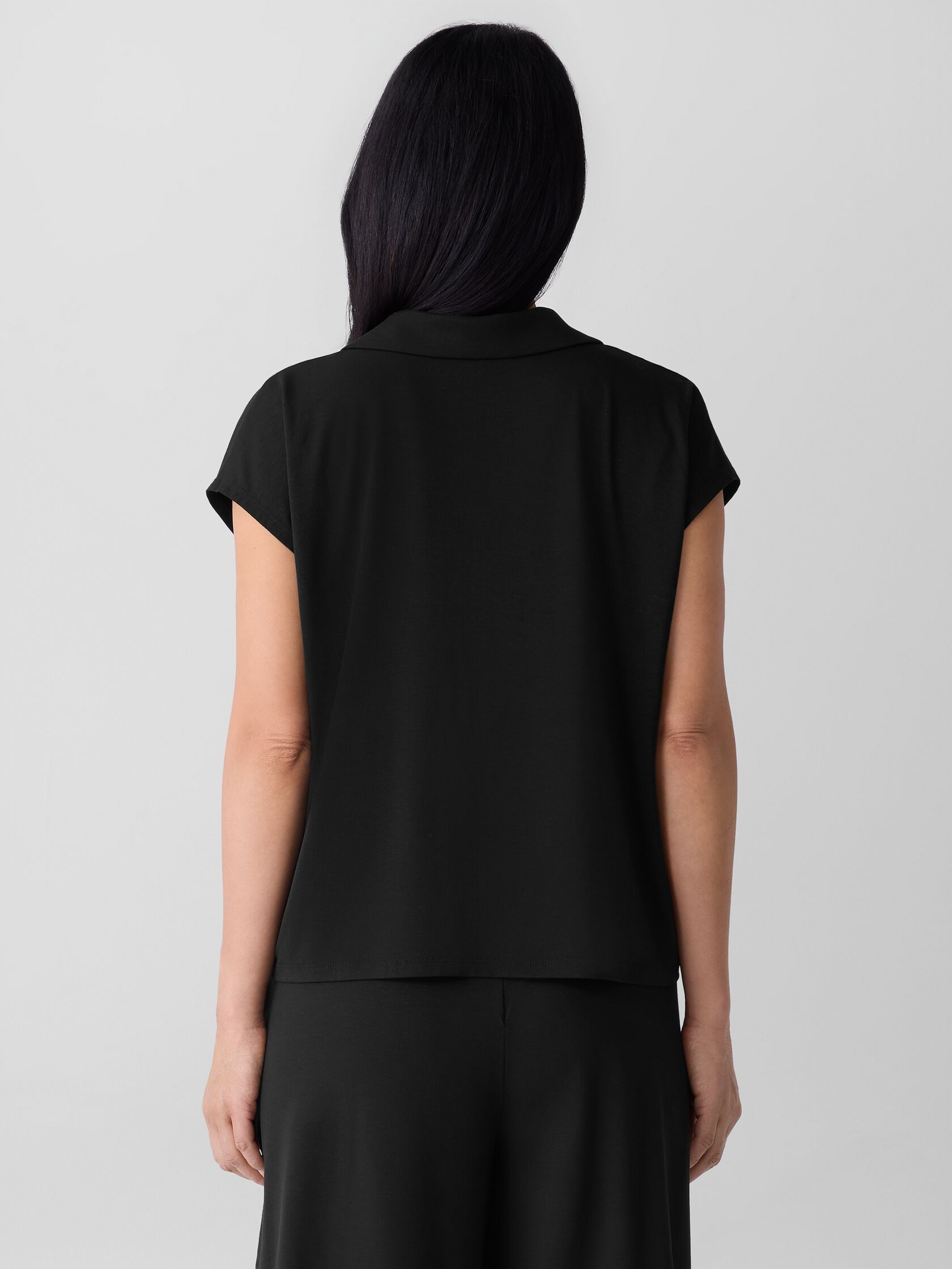 Fine Jersey Split Neck Top