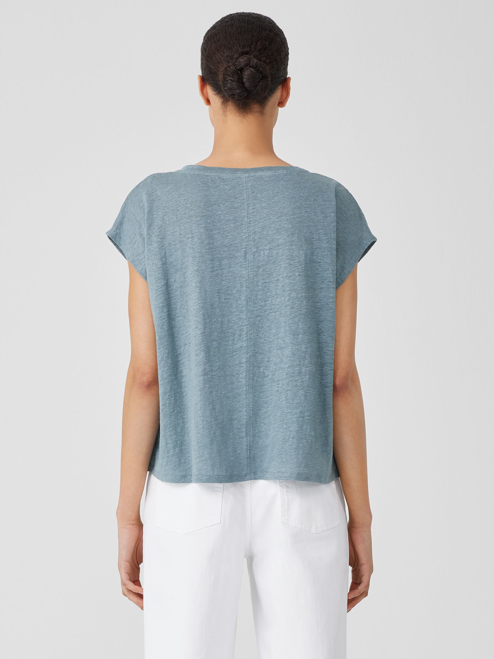 Organic Linen Jersey V-Neck Tee