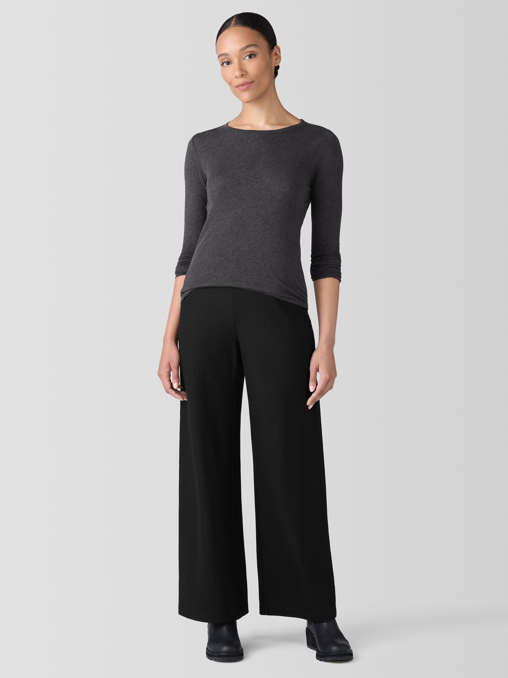 Sheer Knit Long-Sleeve Tee