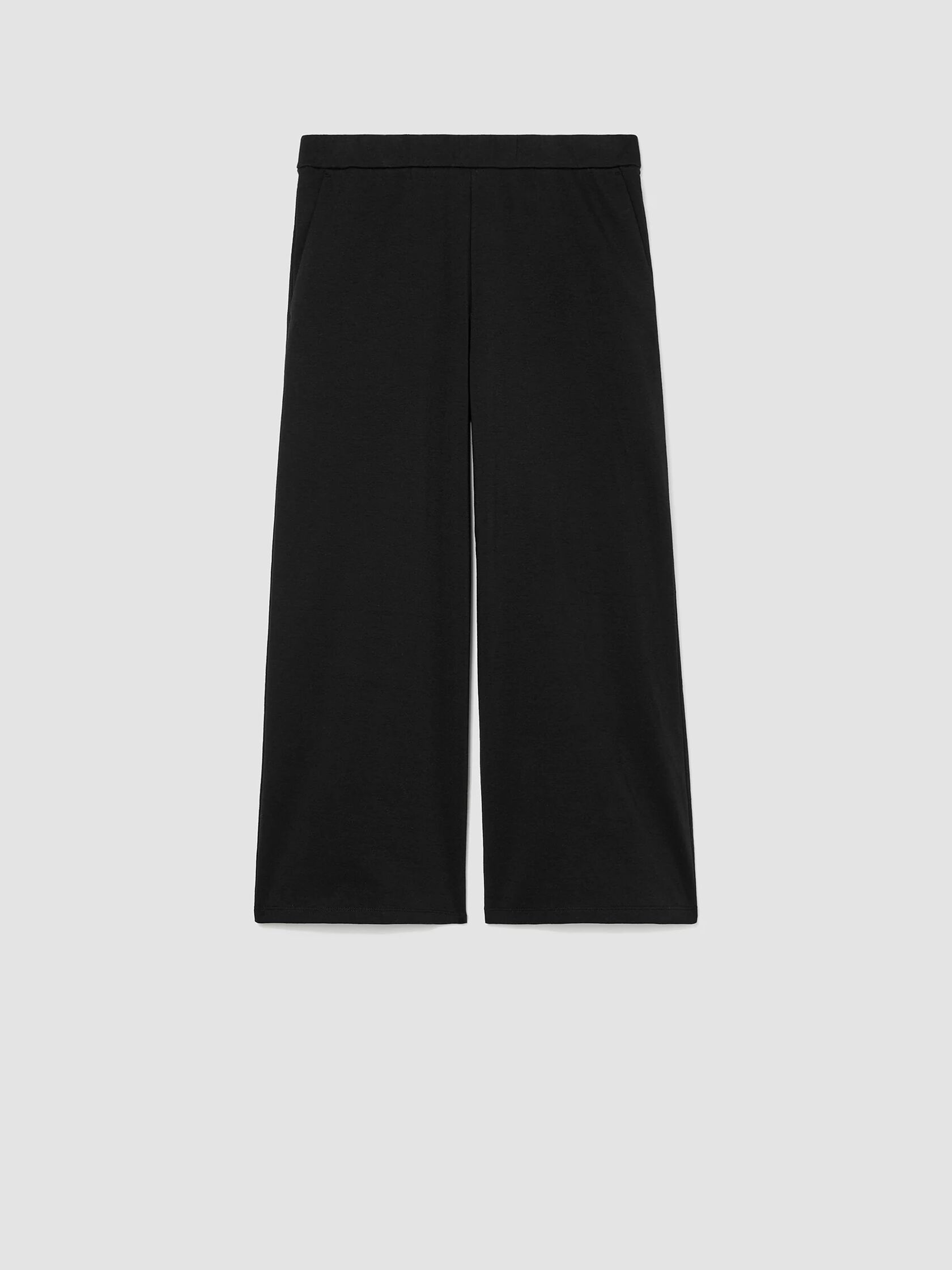 Cotton Ponte Wide-Leg Pant