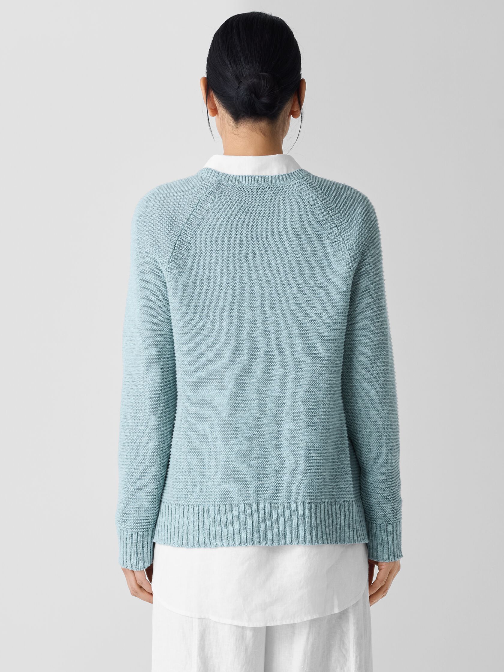 Organic Linen Cotton Slub Crew Neck Top