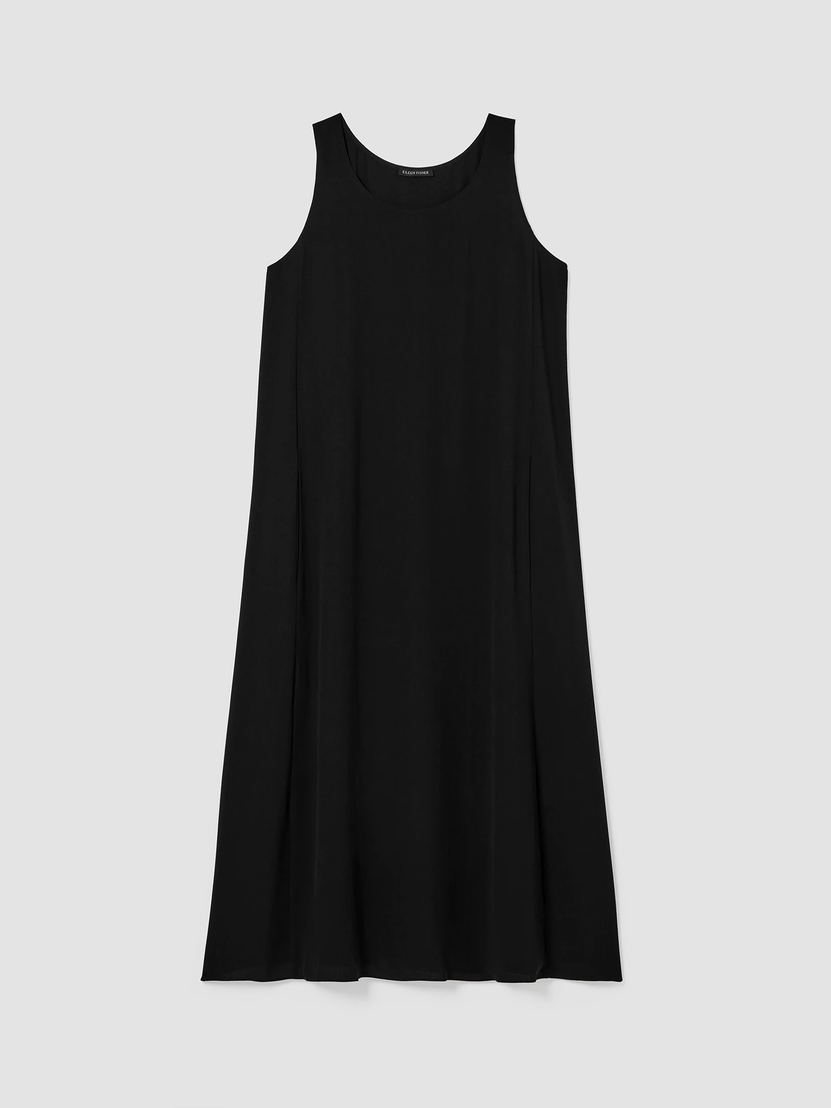 Silk Crepe Scoop Neck Dress EILEEN FISHER