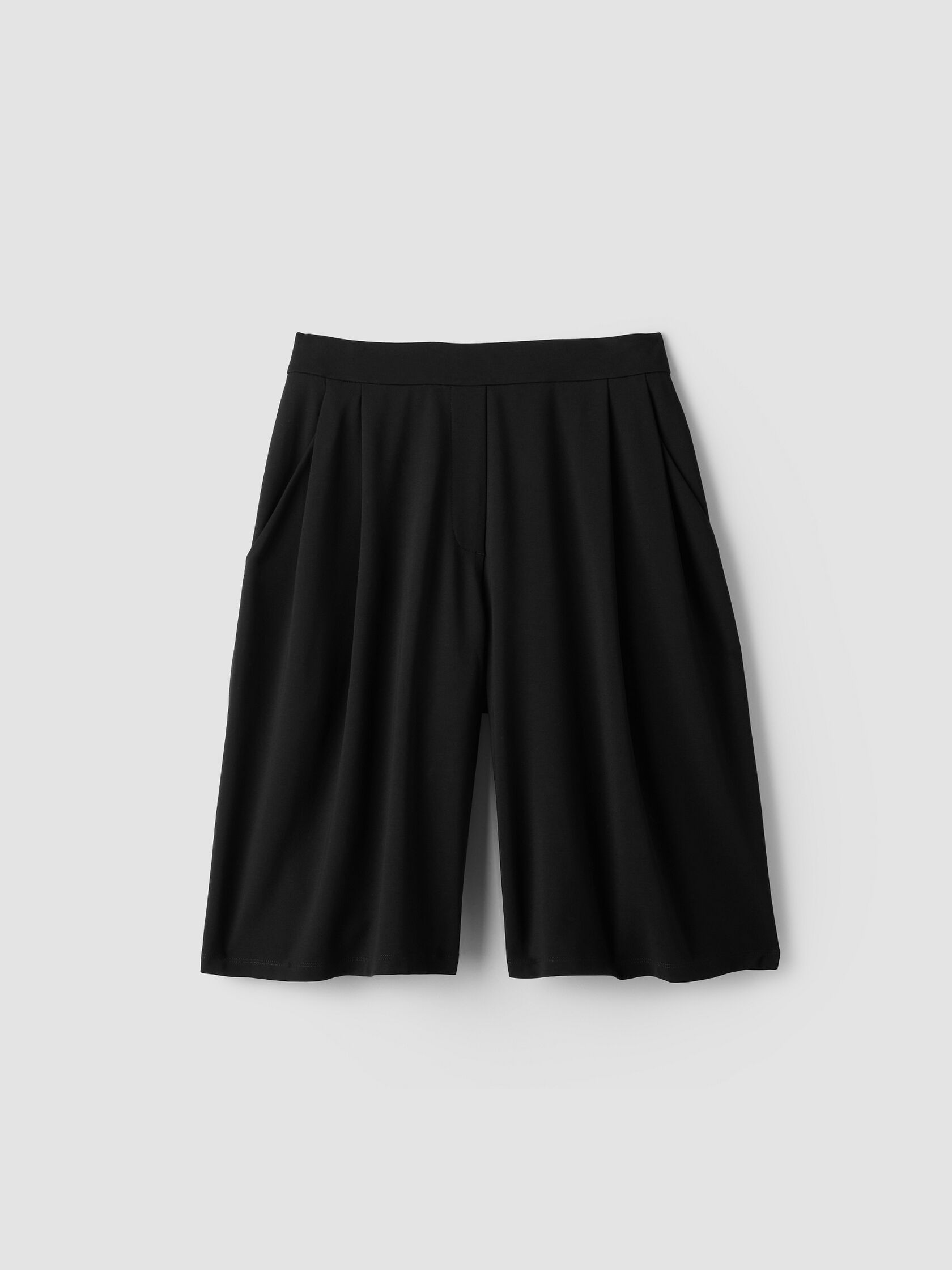 Extra-Fine Ponte Pleated Shorts