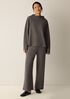Waffle Cotton Blend Doubleknit Funnel Neck Box-Top