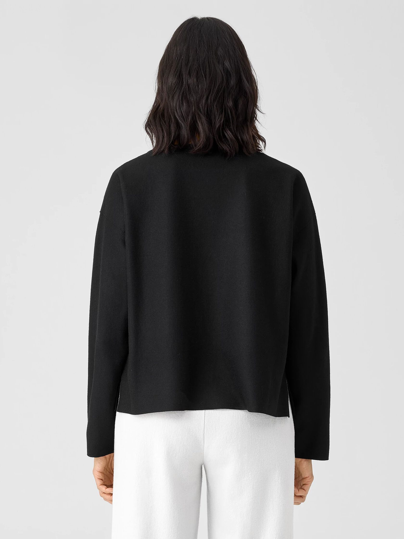 Boiled Wool Jersey Bateau Neck Top