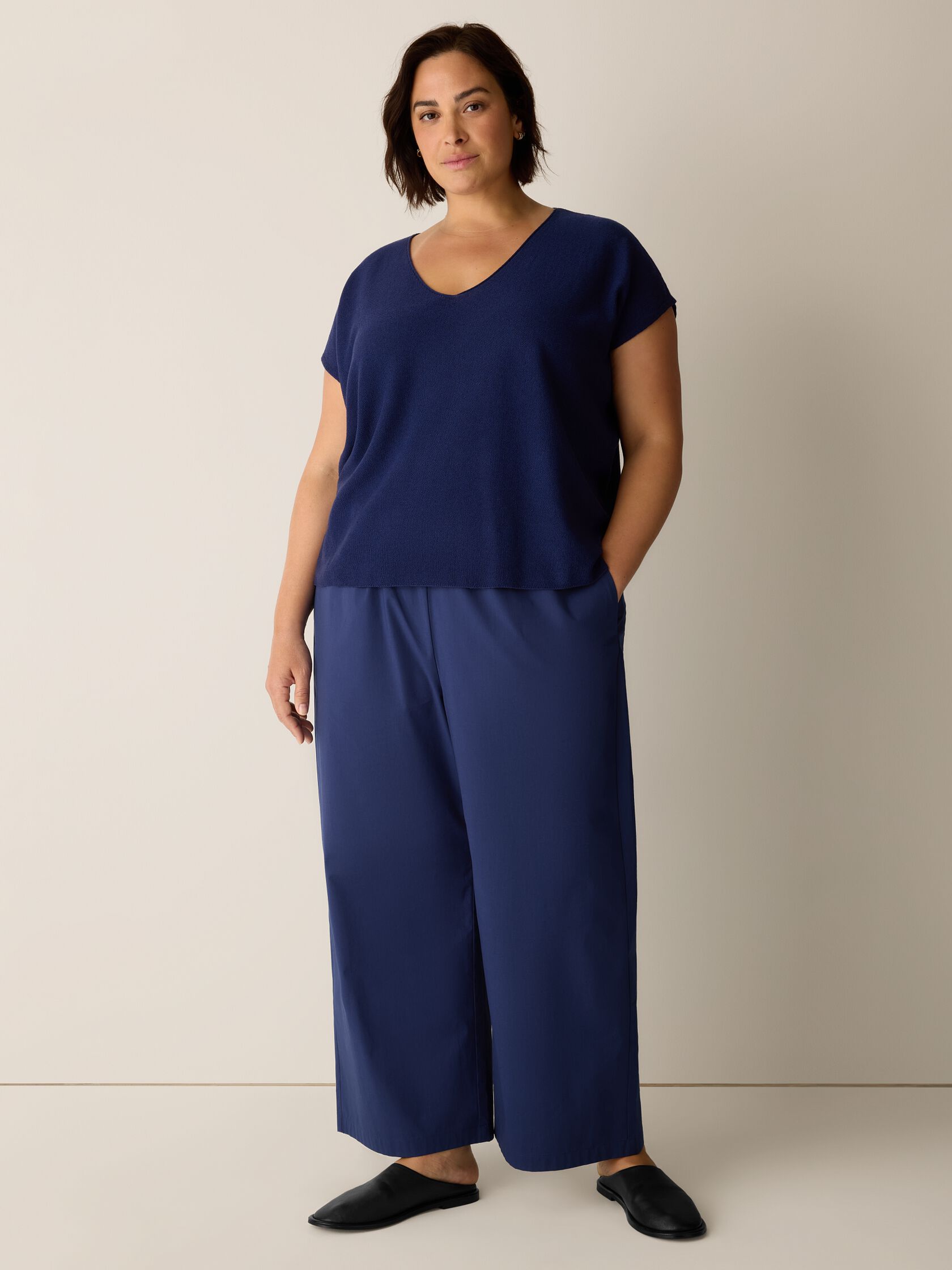 Organic Linen Cotton V-Neck Top