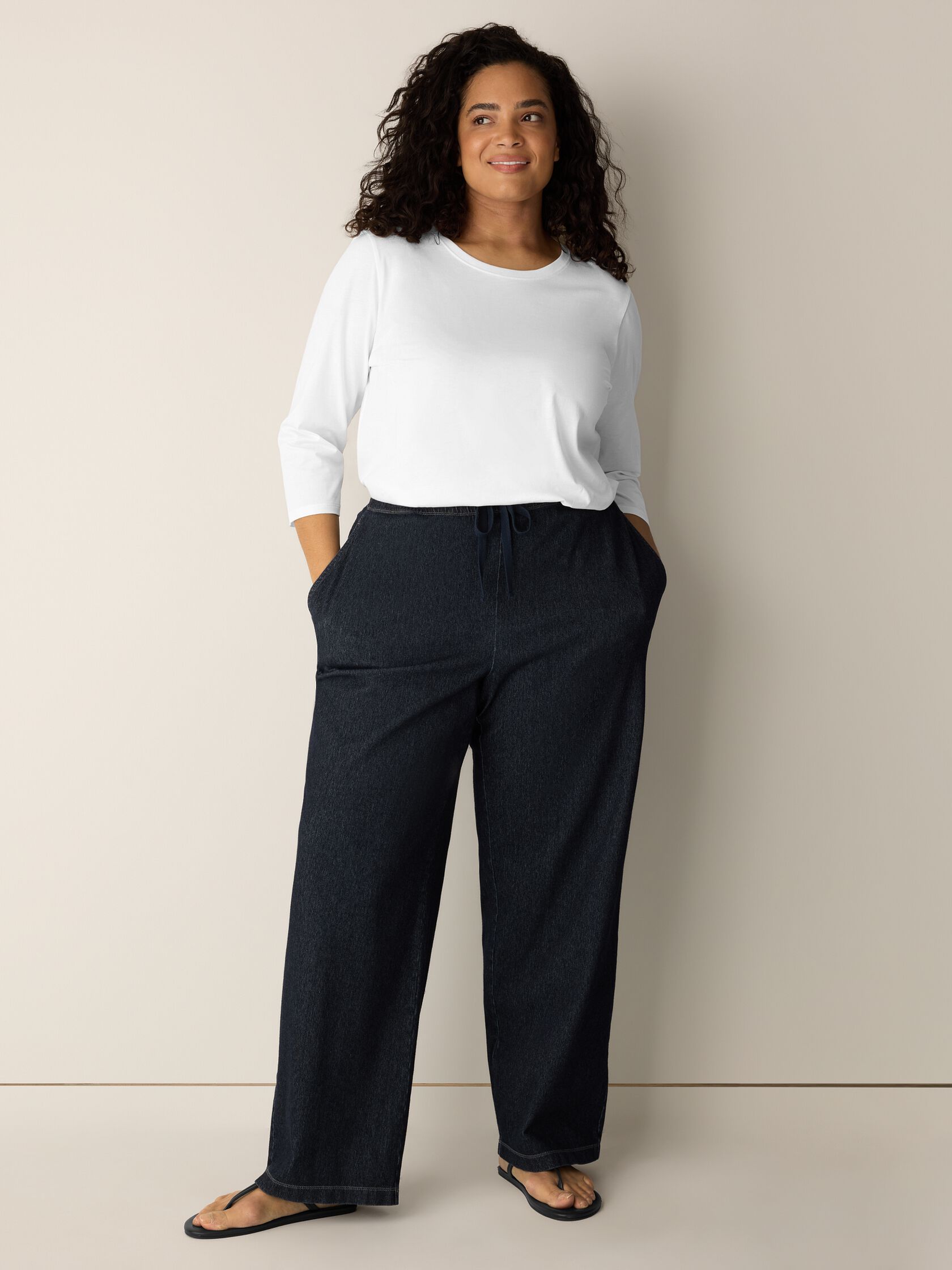 Organic Pima Cotton Jersey 3/4-Sleeve Tee