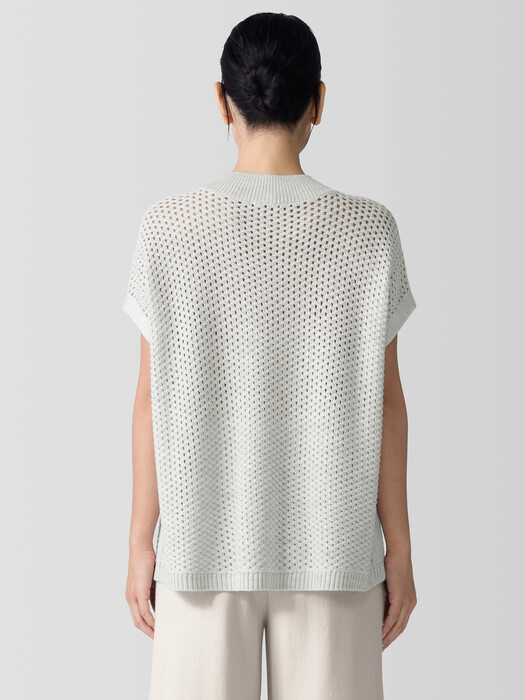 Merino Mock Neck Top in Regenerative Wool