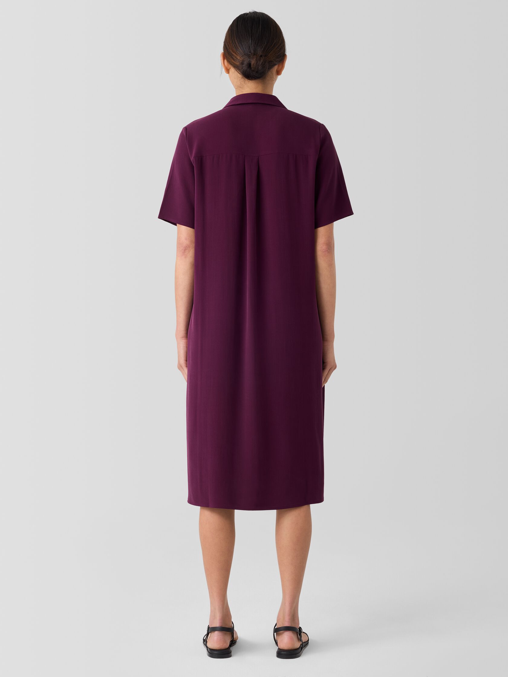 Silk Georgette Crepe Shirtdress