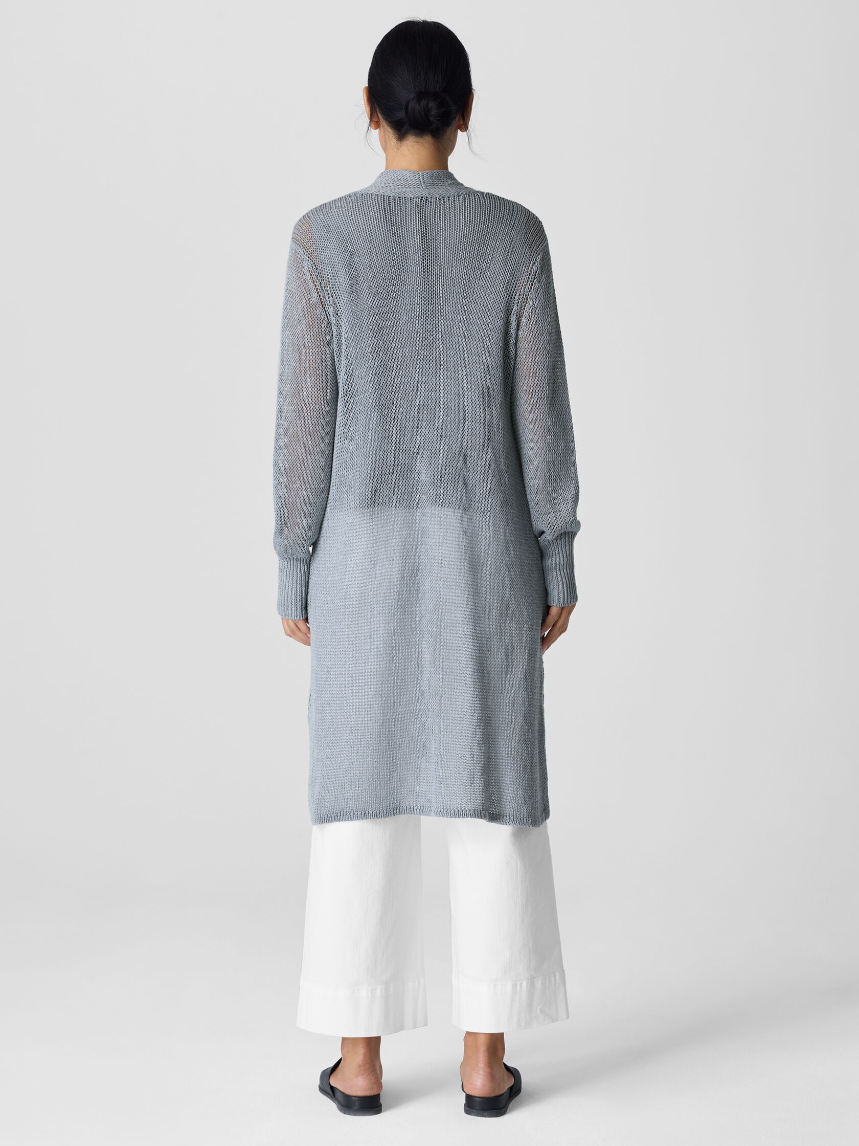 Organic Linen Cotton Cord Long Cardigan