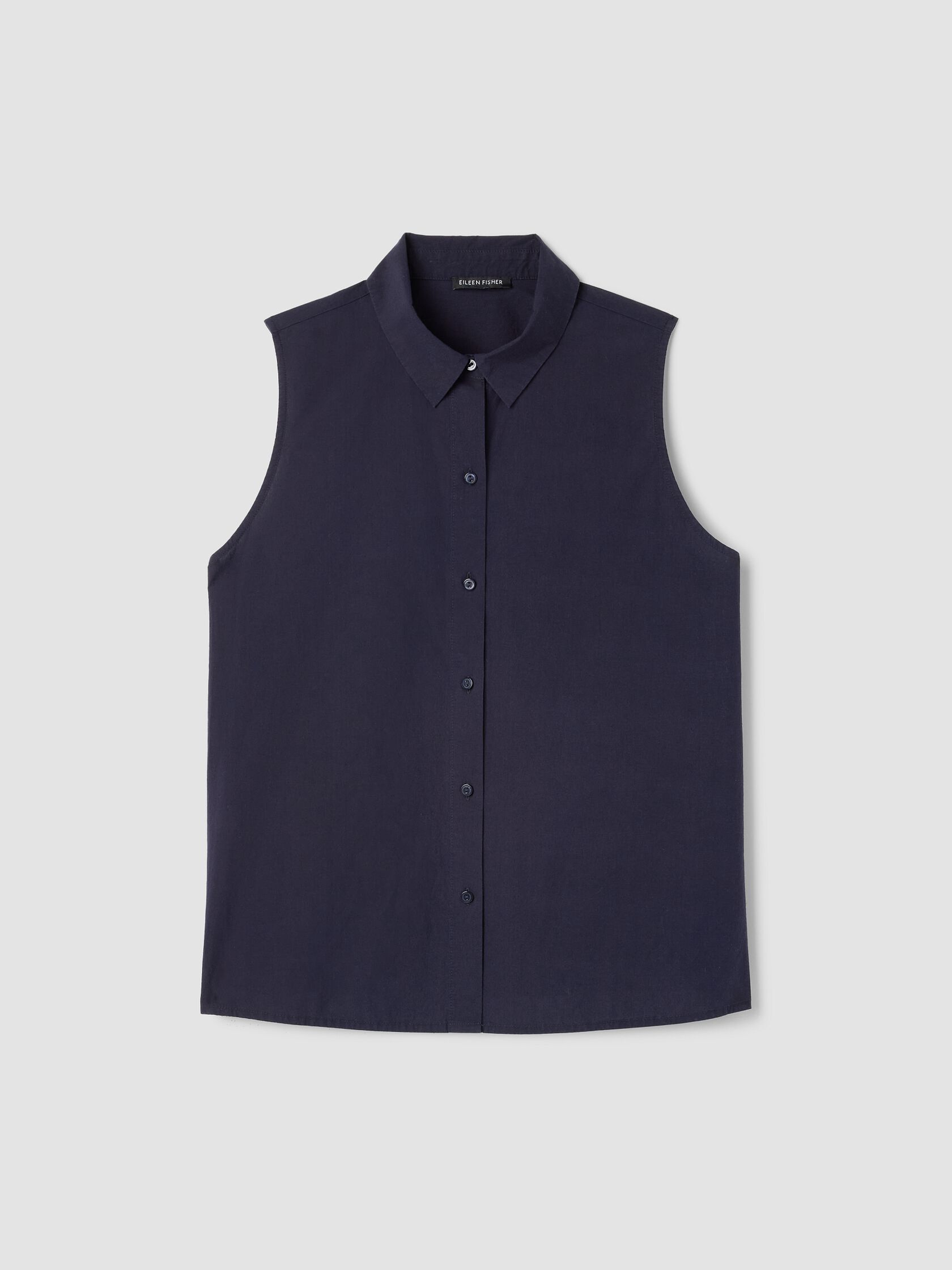 Washed Organic Cotton Poplin Sleeveless Shirt