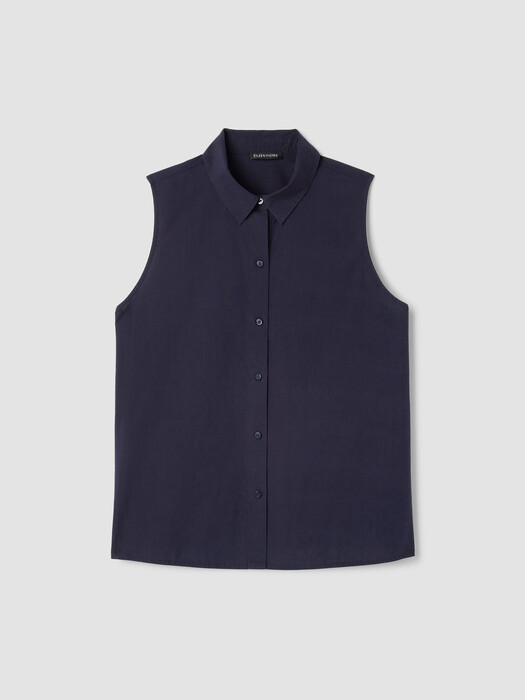 Washed Organic Cotton Poplin Sleeveless Shirt