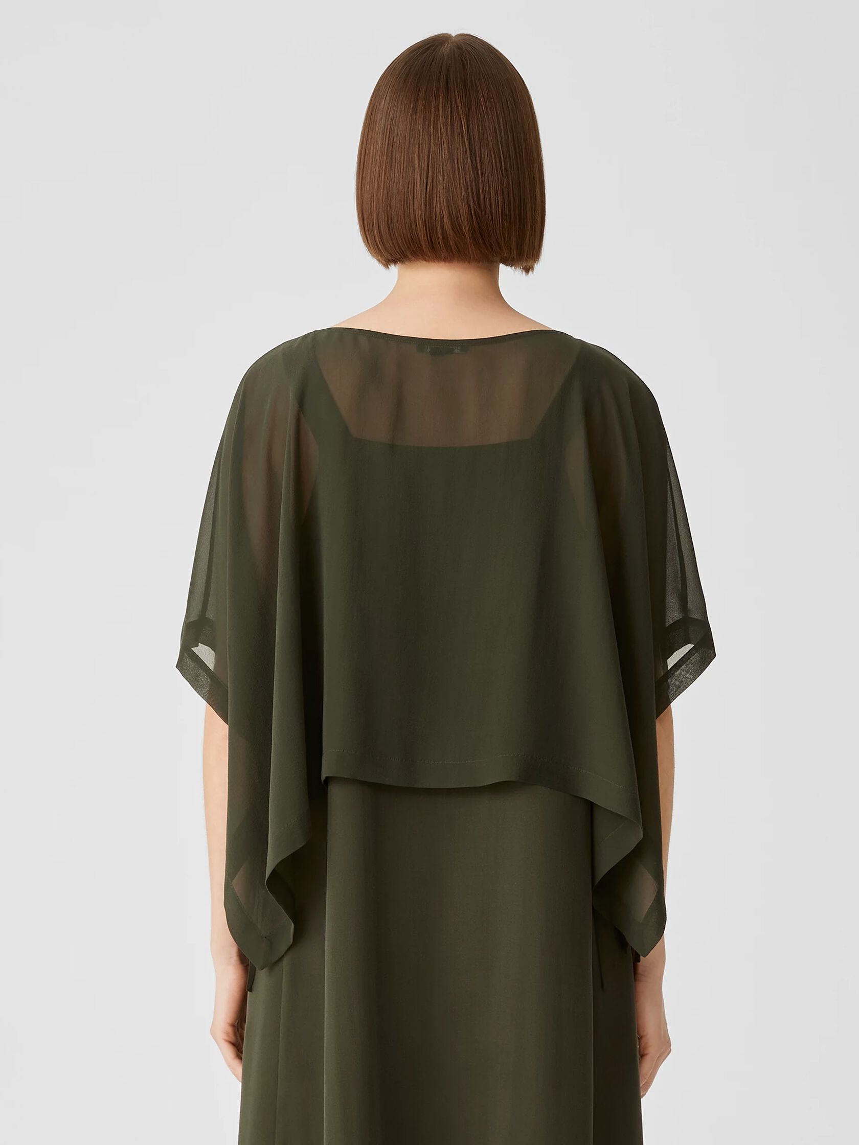 Sheer Silk Georgette Poncho