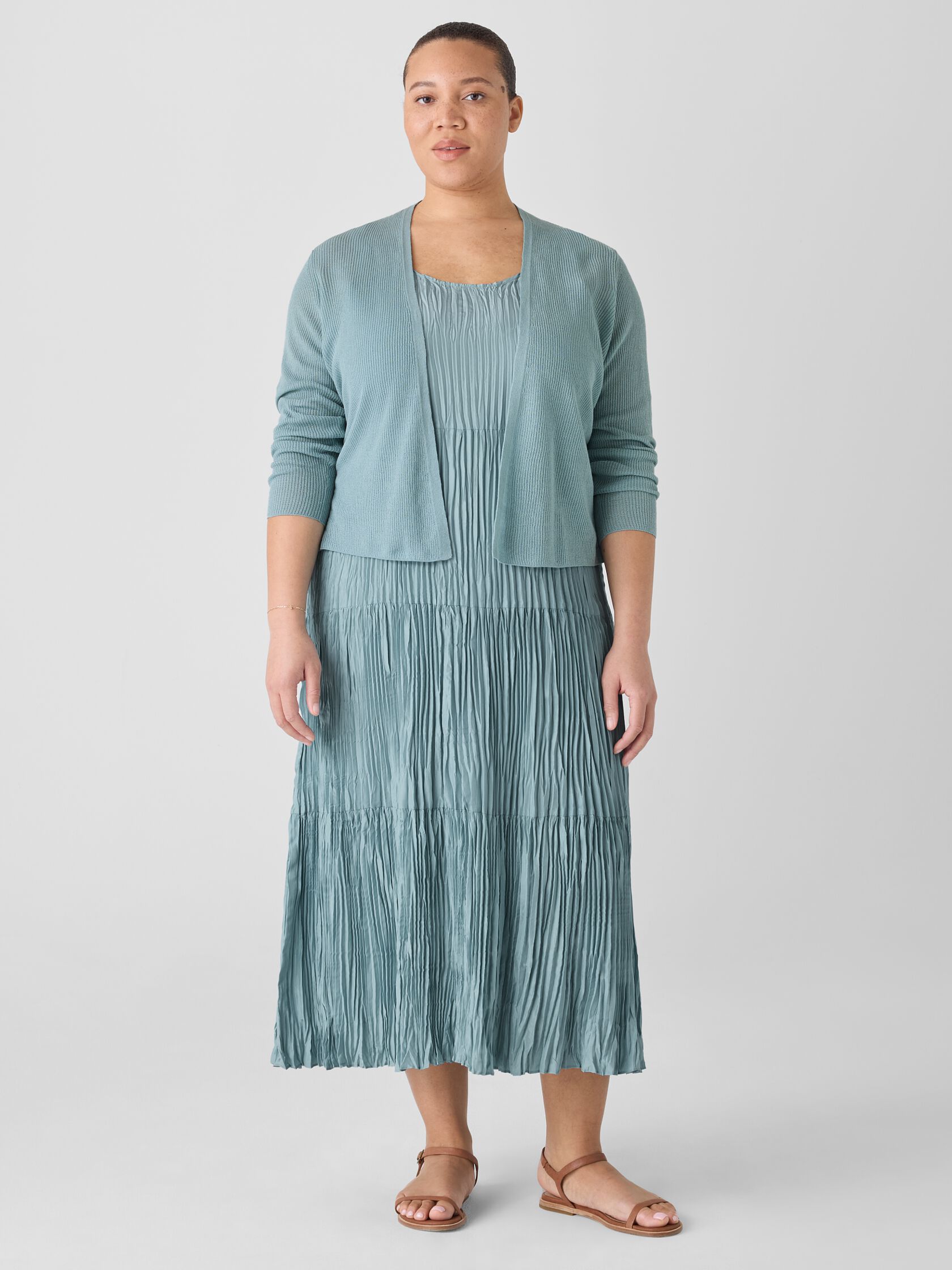 Organic Linen Cotton Cropped Cardigan