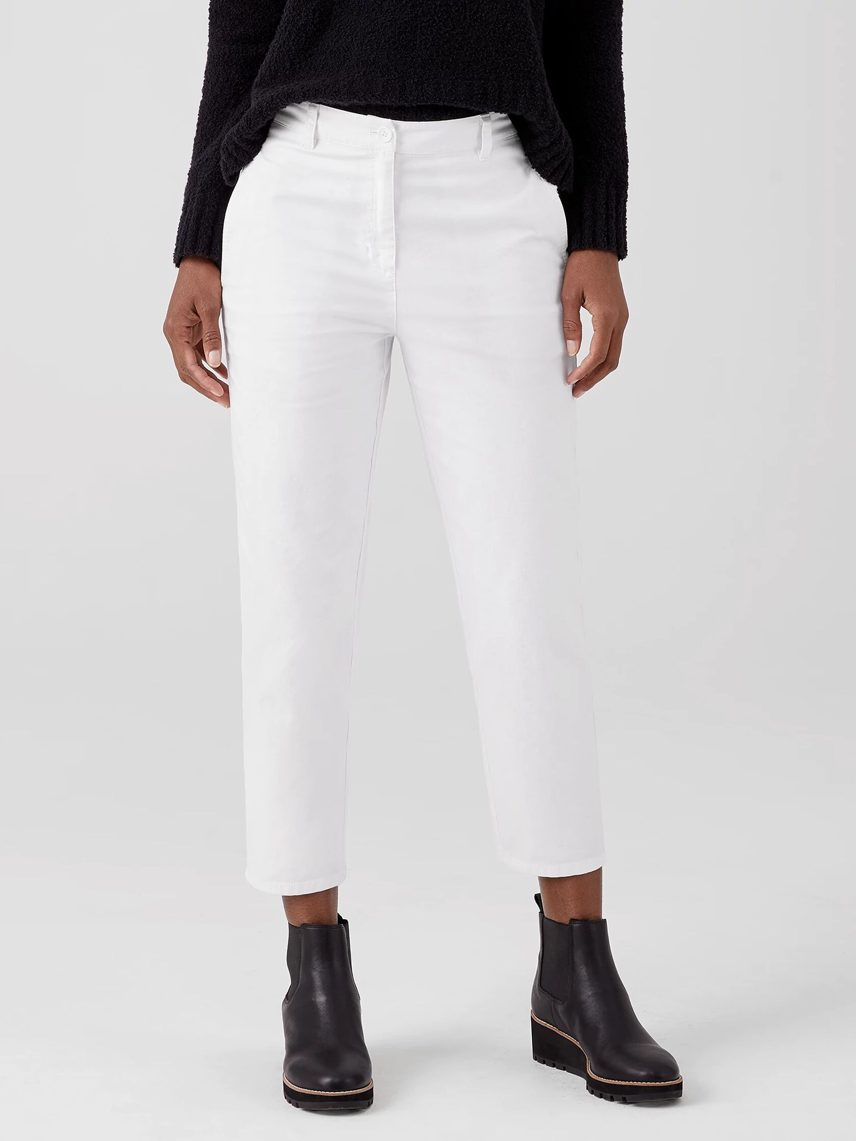 Cotton Hemp Tapered Ankle Pant