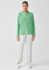Cotton and Recycled Cashmere Mock Neck Top