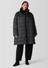 Eggshell Recycled Nylon Stand Collar Coat