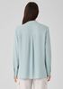Silk Georgette Crepe Band Collar Shirt