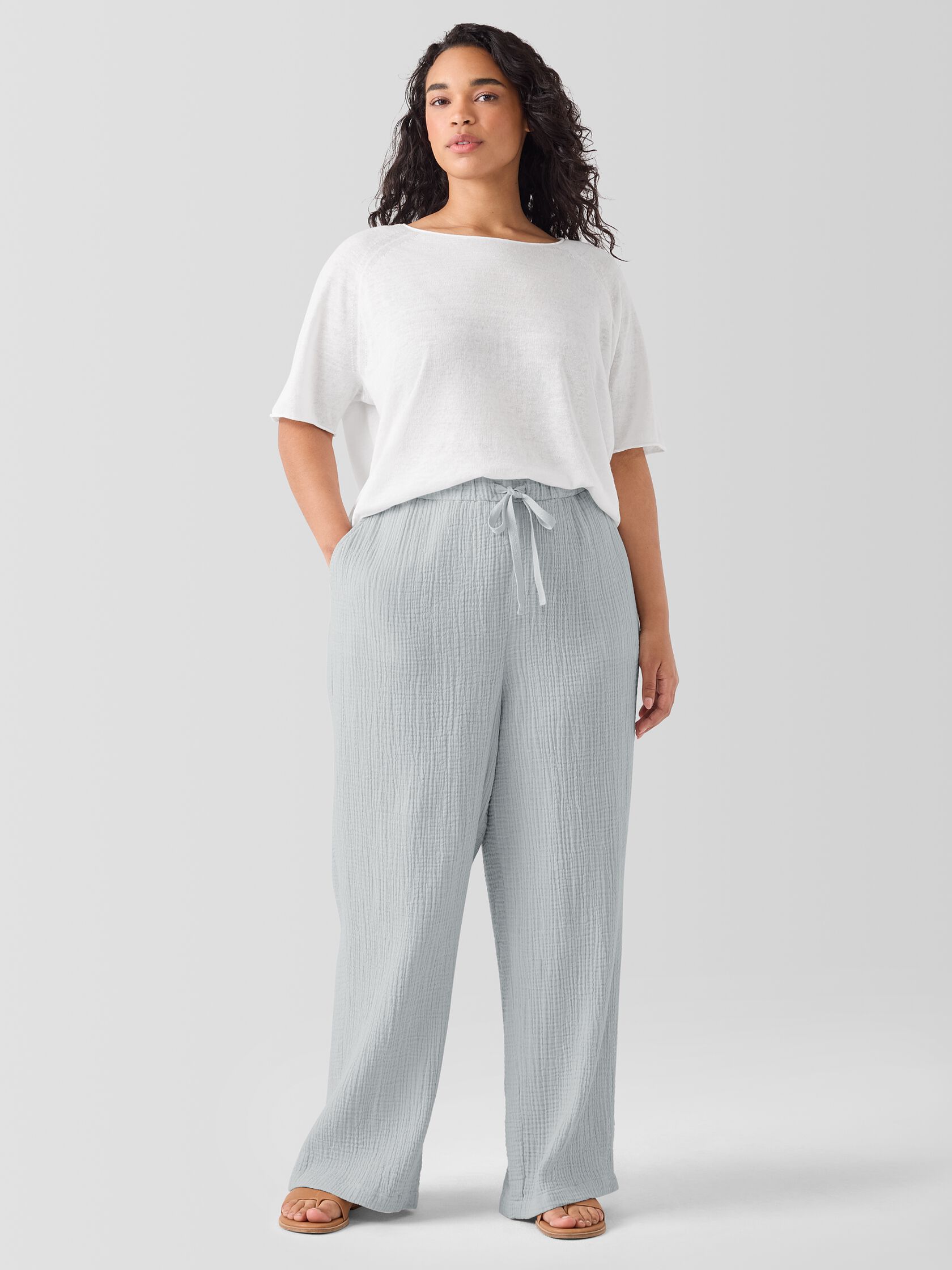 Organic Cotton Lofty Gauze Straight Pant