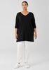 Stretch Jersey Knit V-Neck Long Top