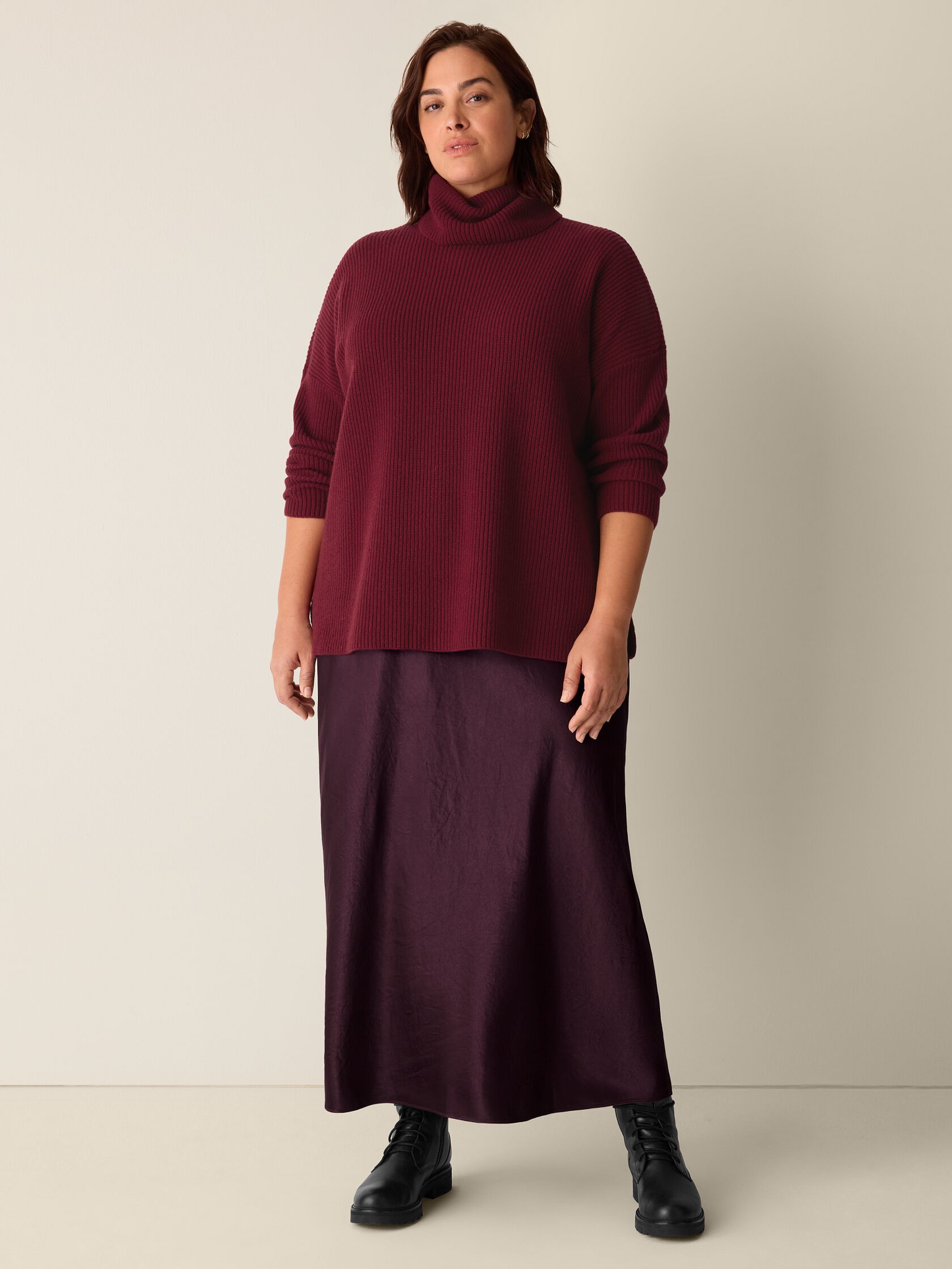 Recycled Wool Cashmere Turtleneck Top