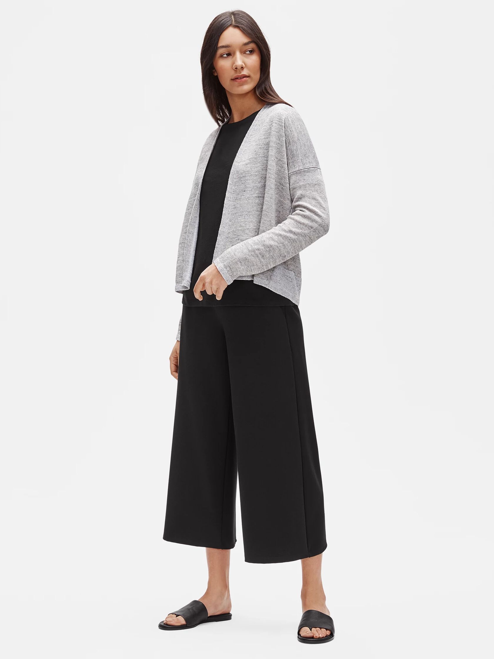 Organic Linen Melange Slouchy Cardigan