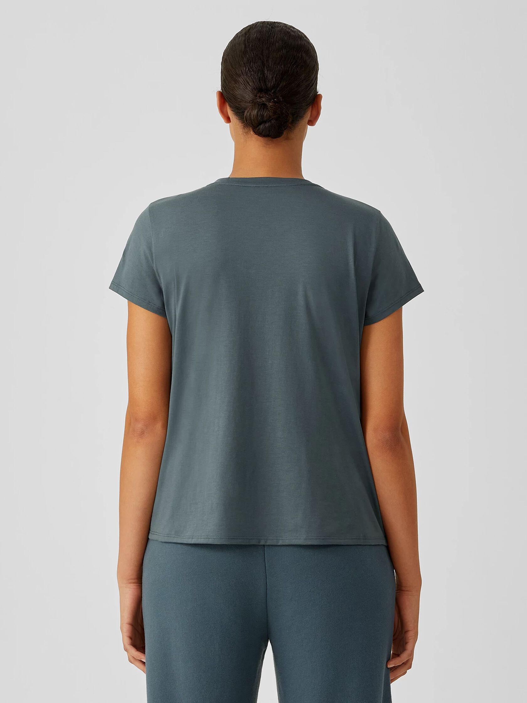 Organic Pima Cotton Jersey V-Neck Tee