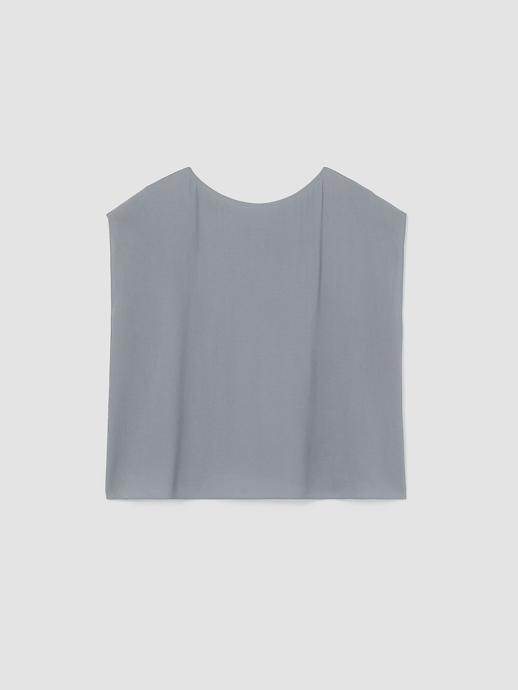 Silk Georgette Crepe Shirred-Back Top