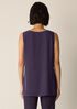 Silk Georgette Crepe Ballet Neck Long Tank
