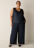 Silk Twill Curved V-Neck Tank