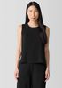 Silk Georgette Crepe Round Neck Tank