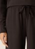 Waffle Cotton Blend Doubleknit Wide-Leg Pant