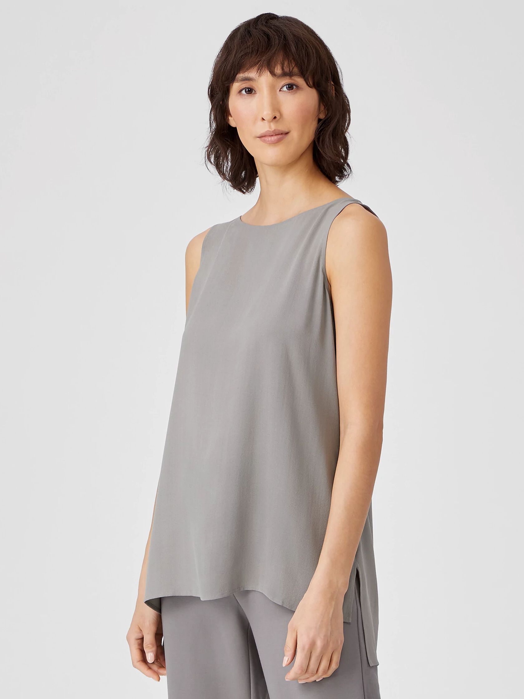 Silk Georgette Crepe Long Shell