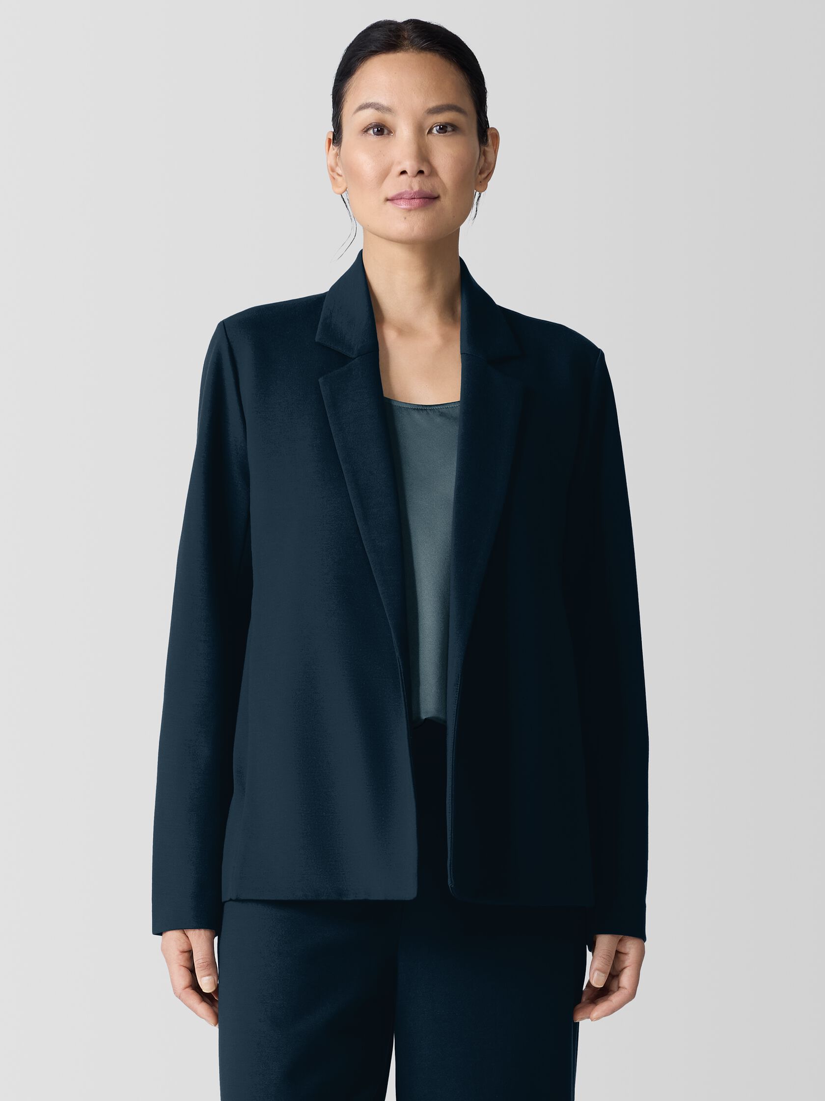 Washable Flex Ponte Notch Collar Blazer