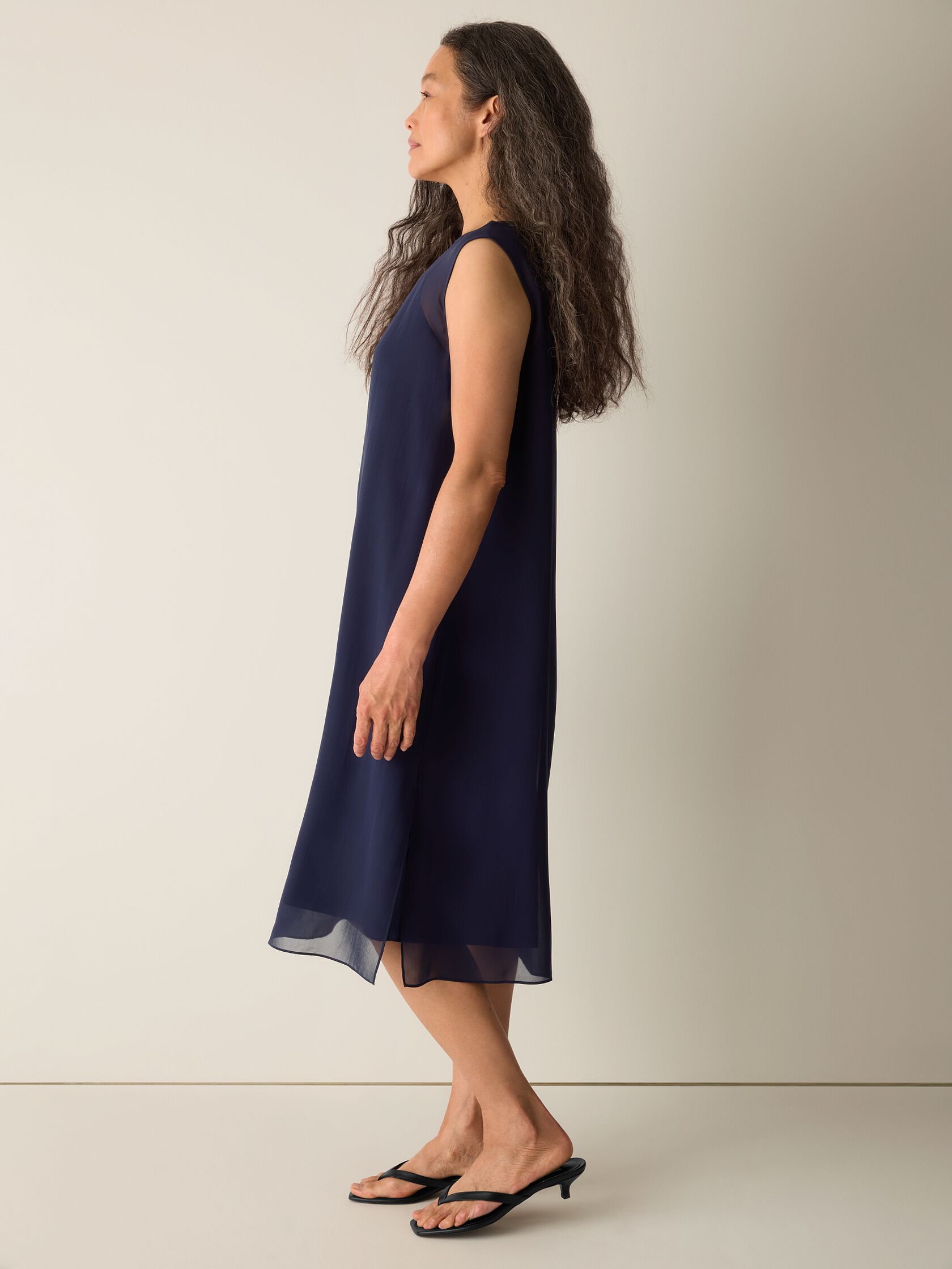 Sheer Silk Georgette Layered Dress