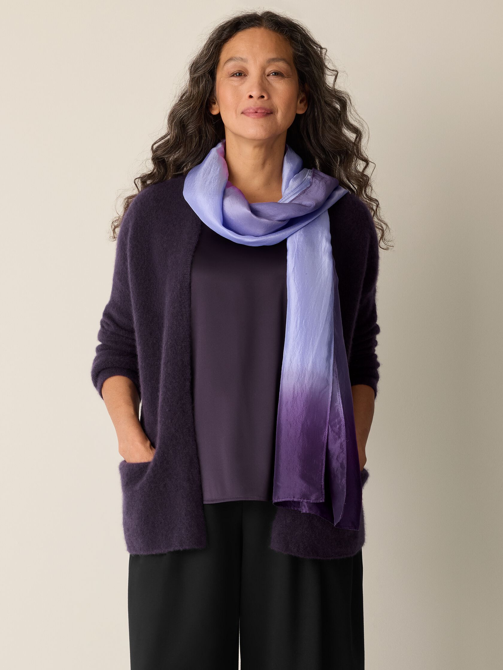 Watercolor Transitional Silk Scarf