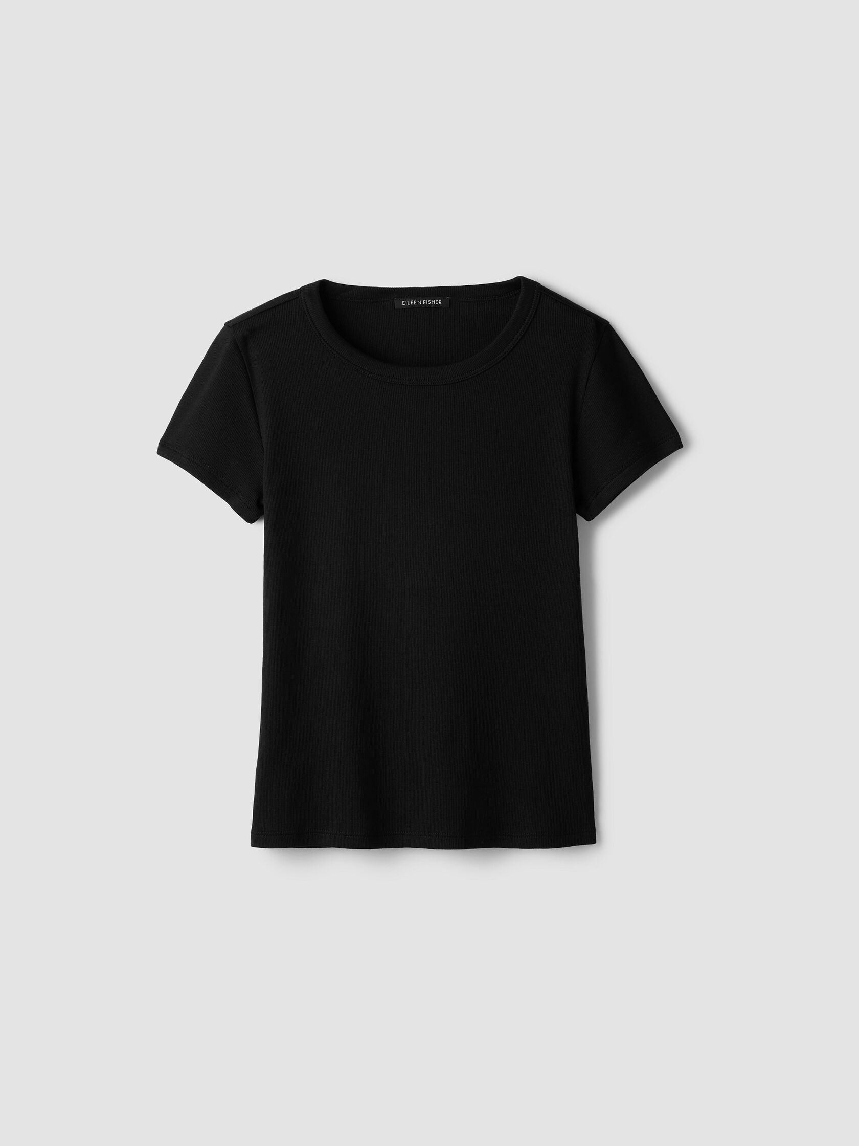 Organic Cotton Stretch Rib Crew Neck Tee