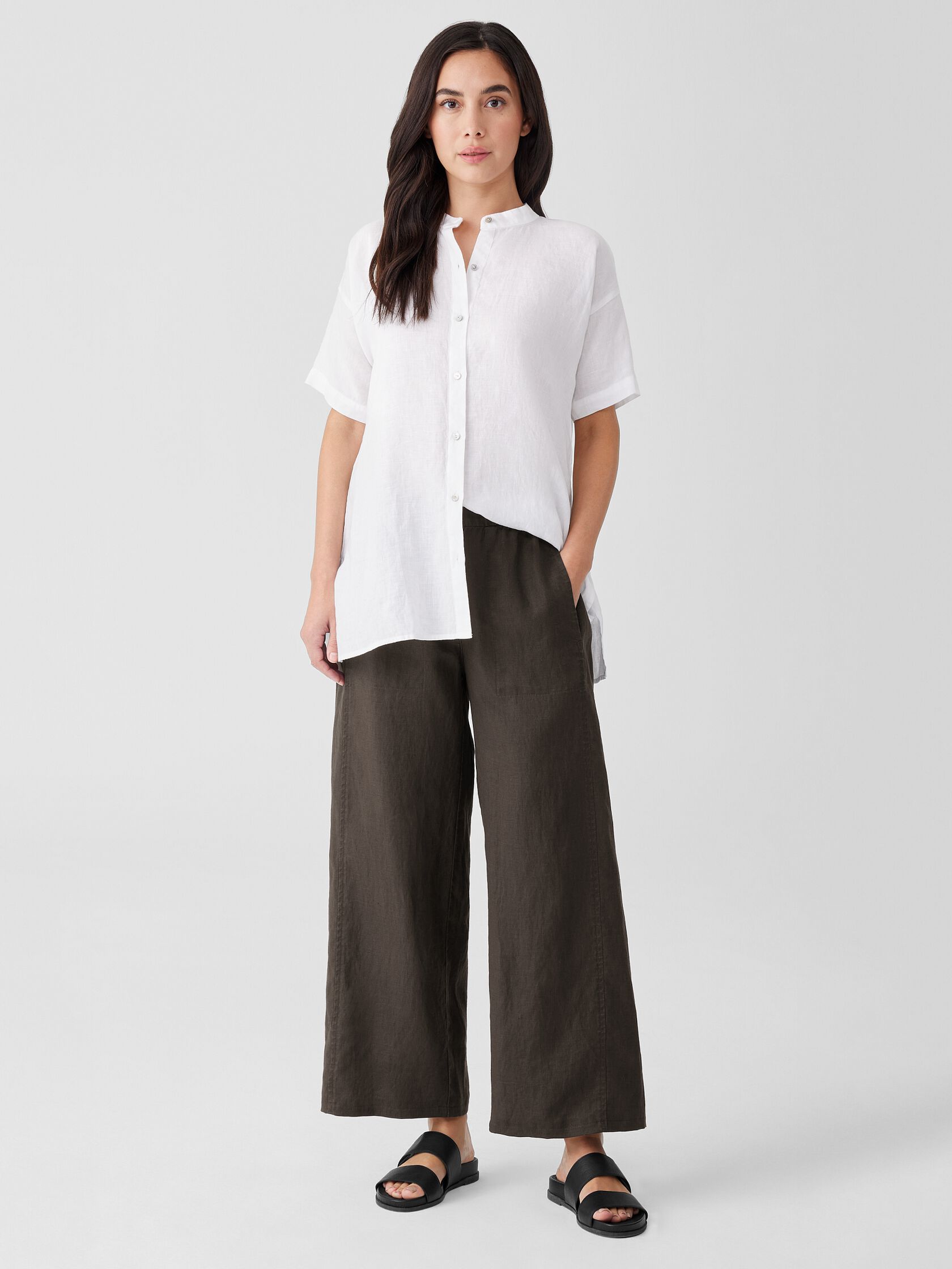 Organic Linen Wide Trouser Pant