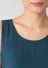 Silk Georgette Crepe Ballet Neck Long Tank