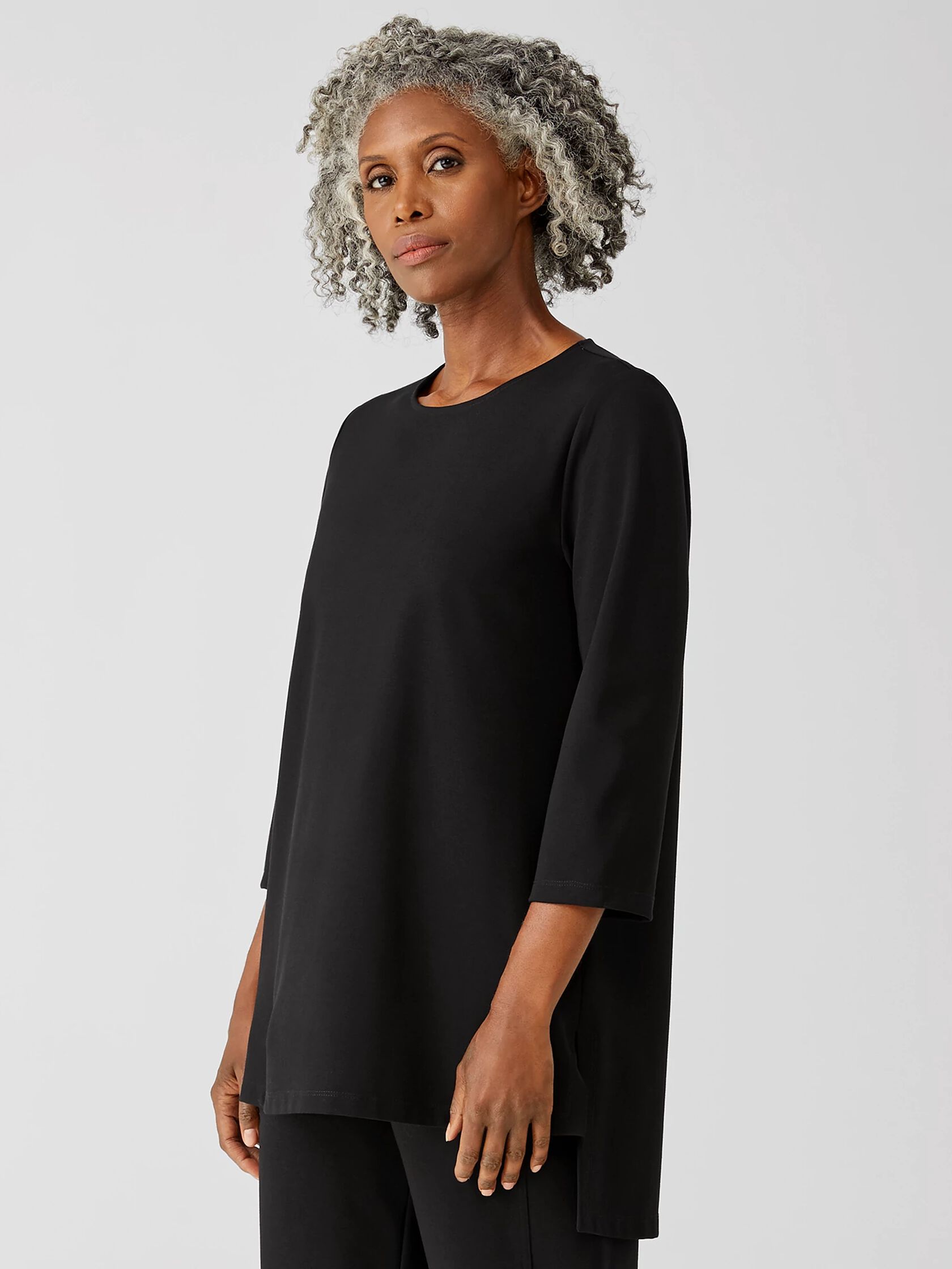 Flex Ponte Jewel Neck Tunic | EILEEN FISHER